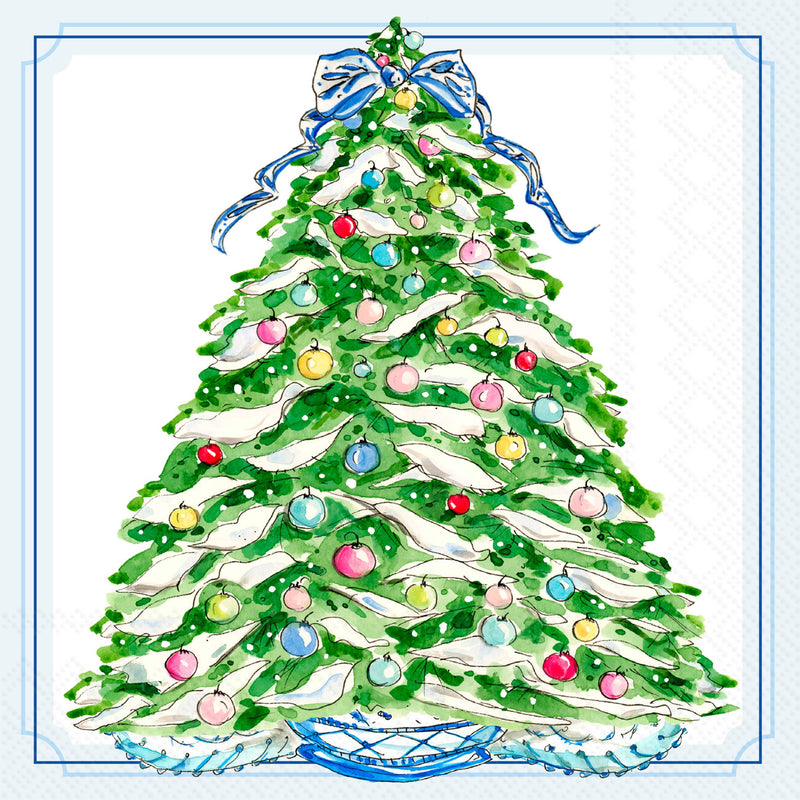 Paper Cocktail Napkins 20ct Boxwood Ornaments Christmas