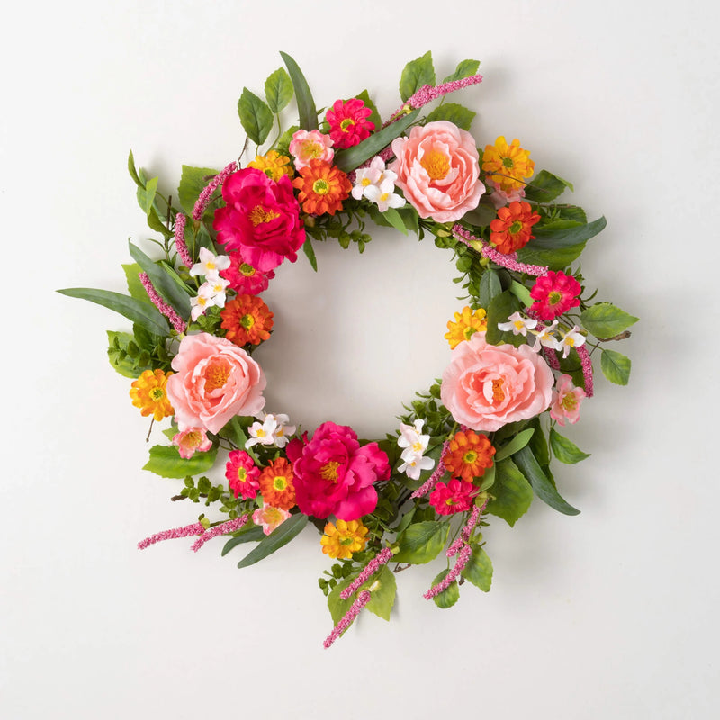 Vibrant Mixed Floral Wreath