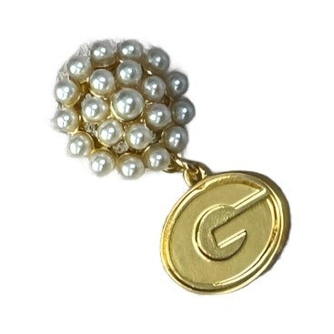 Georgia Bulldogs Pearl Cluster 24K Gold Plated Logo Earrings