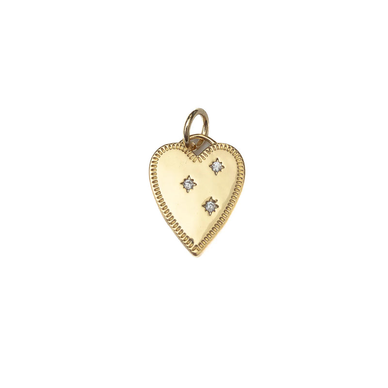 Large Heart Charm with CZ