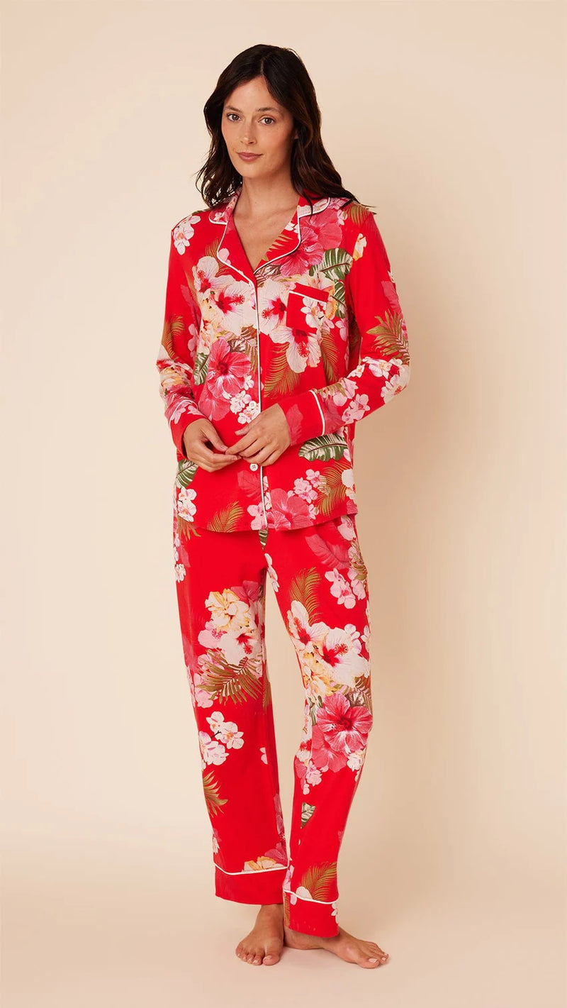 Holiday Hibiscus Pima Knit Pajama