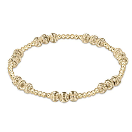 EXTENDS Dignity Joy Pattern 5mm Bead Bracelet- Gold