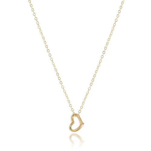 16" Necklace Gold- Love Small Gold Charm