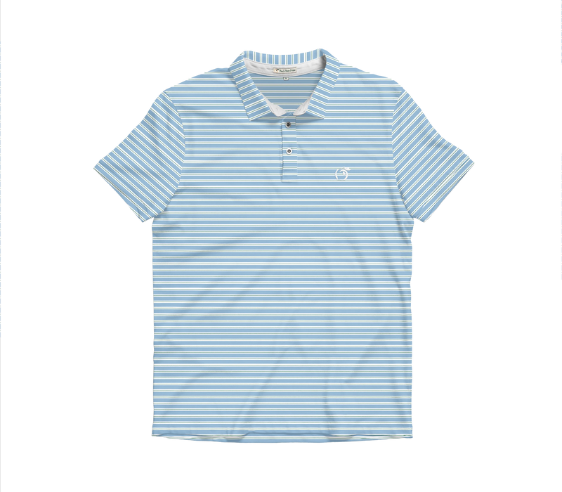 Laurel Performance Polo- Pine Green & Cays Blue