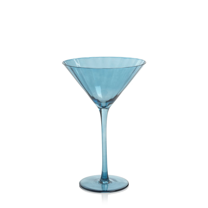 Madeleine Optic Glassware - Blue Azure - Martini Glass