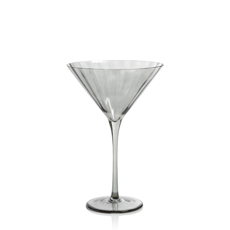 Madeleine Optic Glassware - Smoke, Martini Glass
