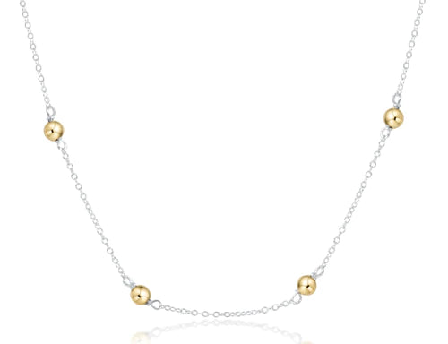 17" Choker Simplicity Chain Sterling Mixed Metal- Classic 4mm Gold