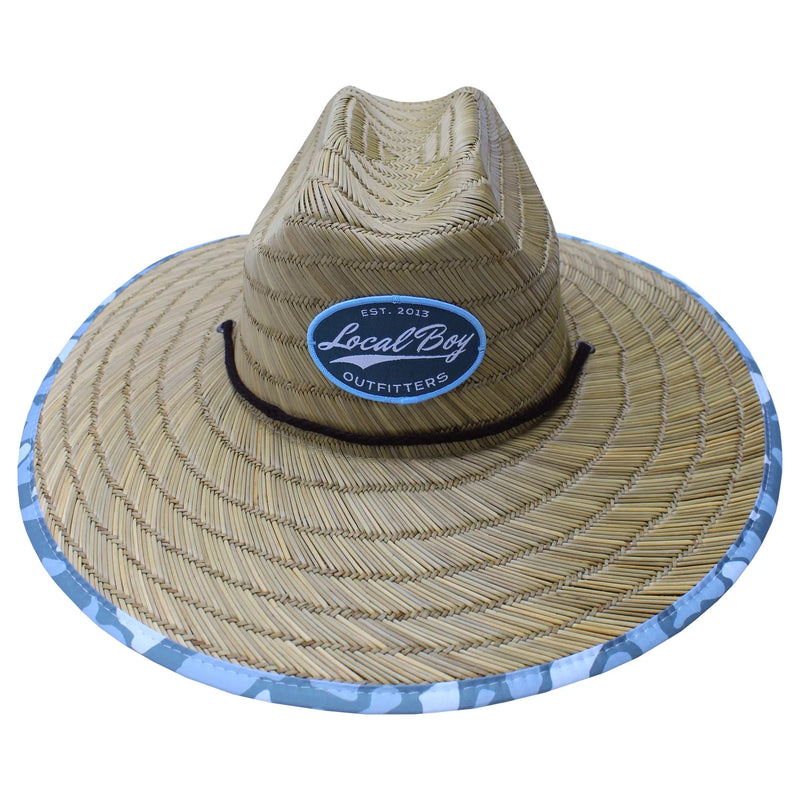 Palm Breeze Straw Hat- Light Blue Camo
