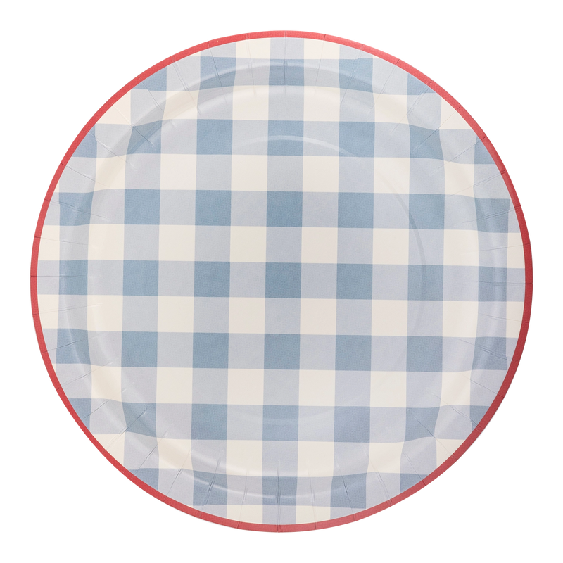 Hamptons Chambray Gingham Paper Plates