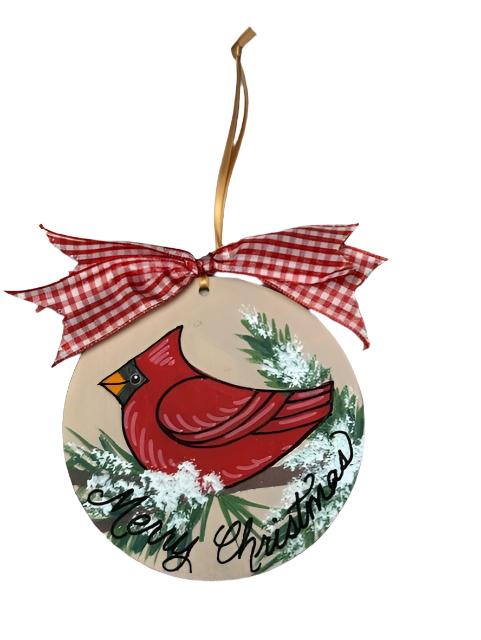 Merry Christmas Cardinal Ornament