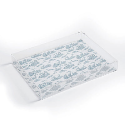 Toile De Jouy Duck Egg Blue Acrylic Tray