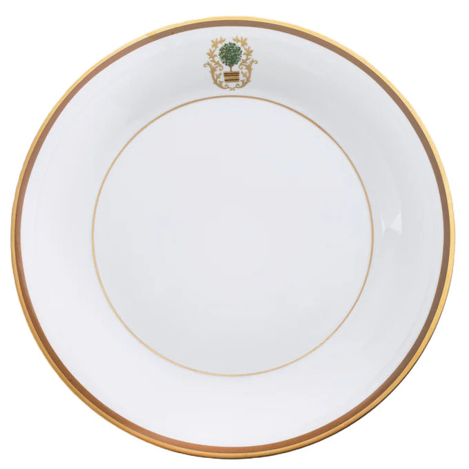 Charlotte Moss Topiary Motif Ultra-White, Dinner Plate