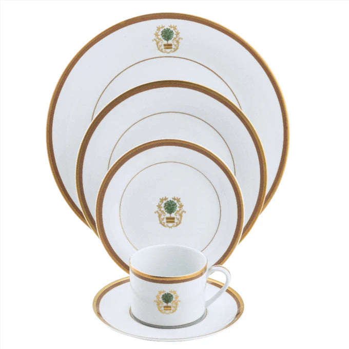 Charlotte Moss Topiary Motif Ultra-White 5 Piece Place Setting