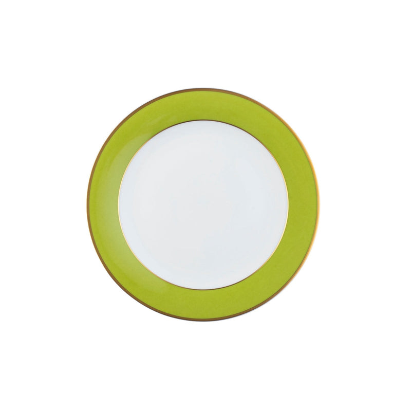 ColorSheen Apple Green & Gold Bread & Butter Plate, Ultra-White