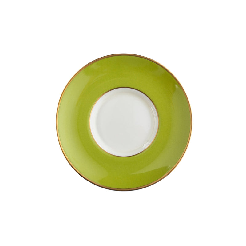 ColorSheen Apple Green & Gold Saucer, Ultra-White