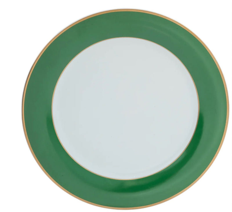 ColorSheen Emerald & Gold Charger, Ultra-White