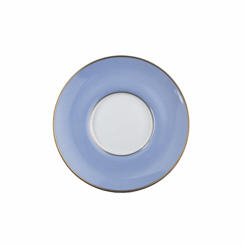 ColorSheen Light Blue & Gold Saucer, Ultra-White