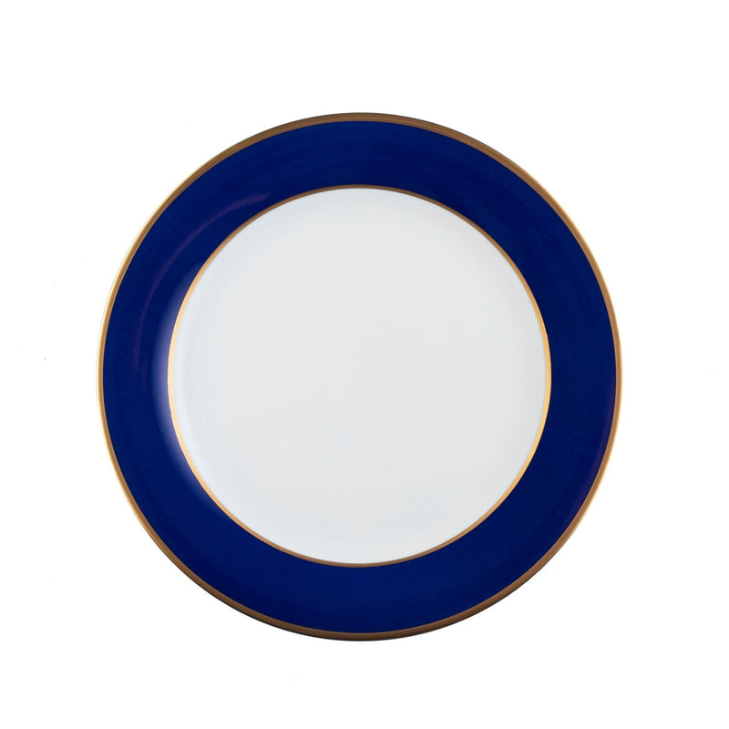 ColorSheen Navy & Gold Salad Plate, Ultra-White