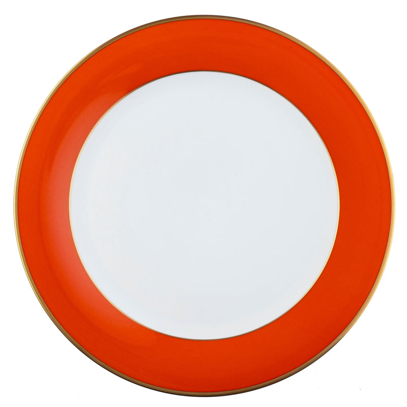 ColorSheen Orange & Gold Dinner Plate, Ultra-White
