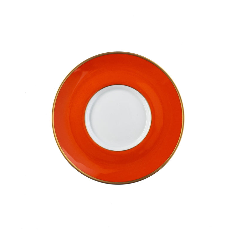 ColorSheen Orange & Gold Saucer, Ultra-White