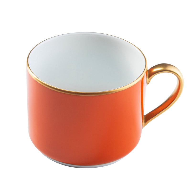 ColorSheen Orange & Gold Teacup, Ultra-White