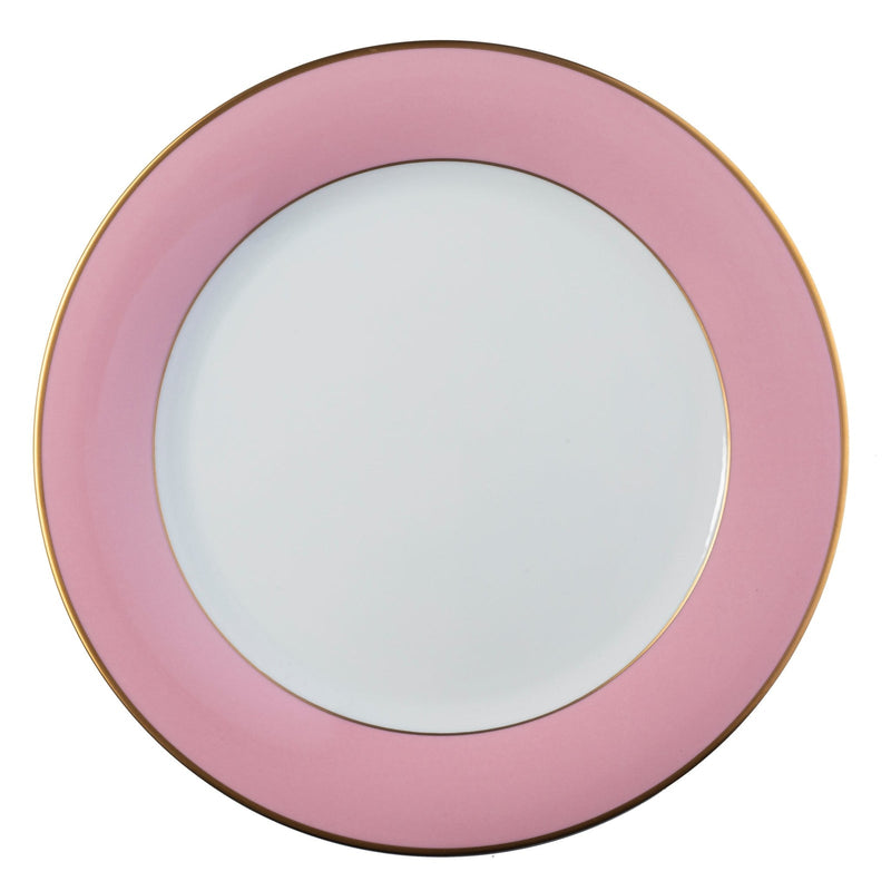 ColorSheen Pink & Gold Salad Plate, Ultra-White