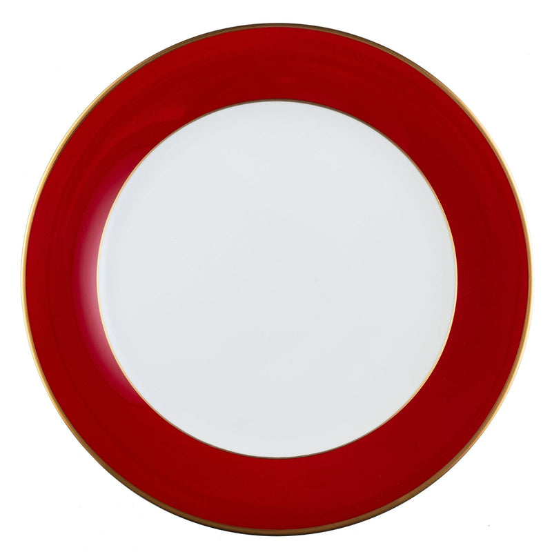 ColorSheen Red & Gold Dinner Plate, Ultra-White