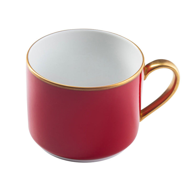 ColorSheen Red & Gold Teacup, Ultra-White