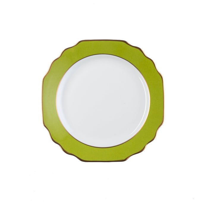 Georgian ColorSheen Apple Green & Gold Bread & Butter Plate, Ultra-White