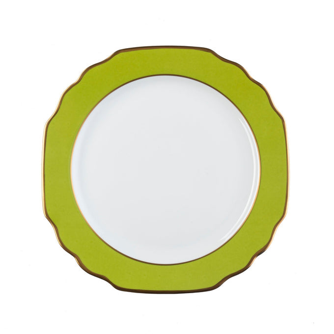 Georgian ColorSheen Apple Green & Gold Salad Plate, Ultra-White
