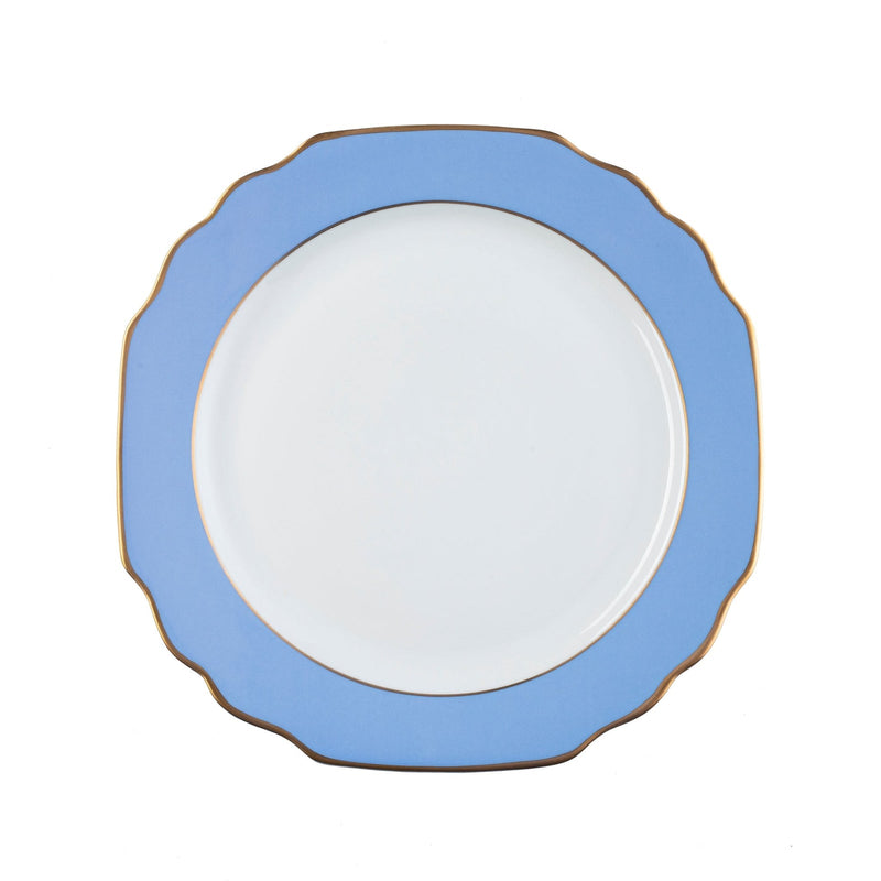 Georgian ColorSheen Light Blue & Gold Dinner Plate, Ultra-White