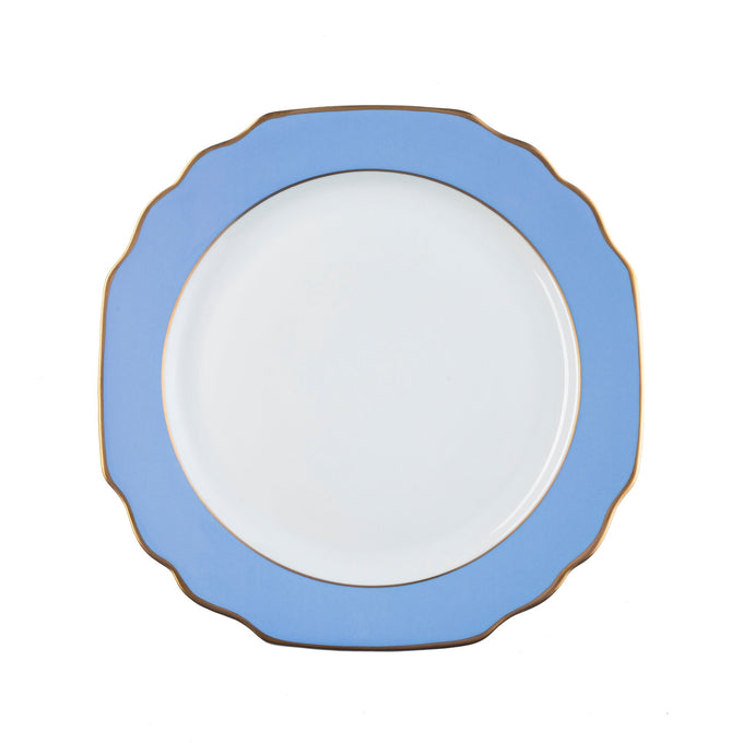 Georgian ColorSheen Light Blue & Gold Salad Plate, Ultra-White