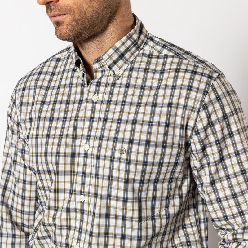 Long Sleeve Performance Poplin Sport Shirt - Joplin Plaid Navy