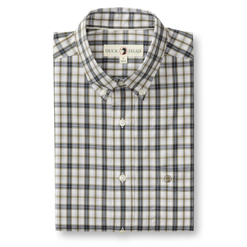 Long Sleeve Performance Poplin Sport Shirt - Joplin Plaid Navy