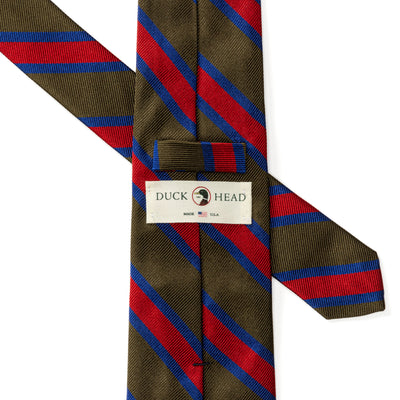 Silk Stripe Tie - Olive