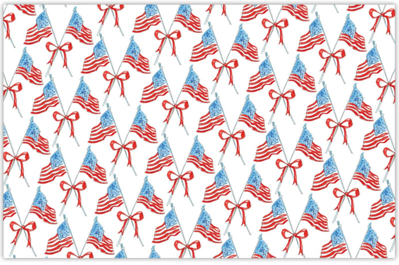 US Flags with Bow Placemat