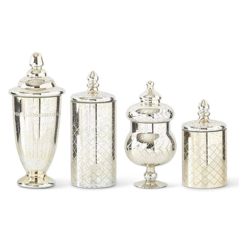 Mercury Glass Jars w/Lids