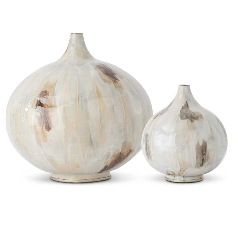 Glazed Metal Vases