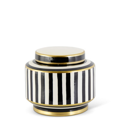 Black & White Striped Jars, Multiple Sizes