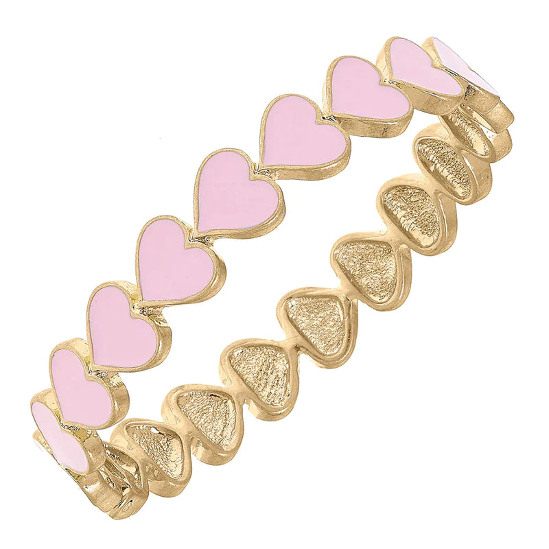 Valentine’s Cut Out Heart Bangle- Pink