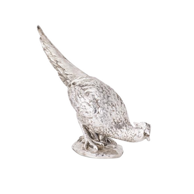 Antique Silver Resin Pheasants