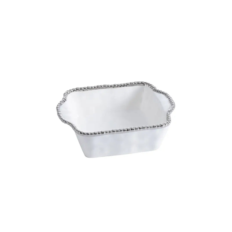 Square Baking Dish-White/Silver