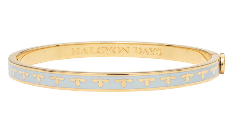 Bee Hinged Gold Bangle- Forget Me Not