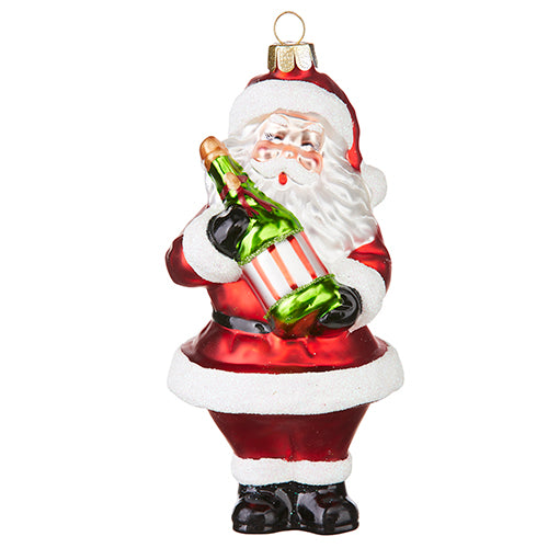 Santa Champagne Toast Ornament