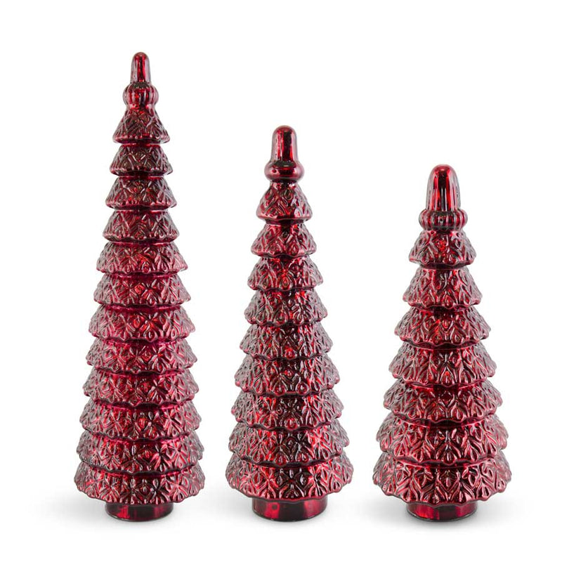 Red Glass Tiered Trees