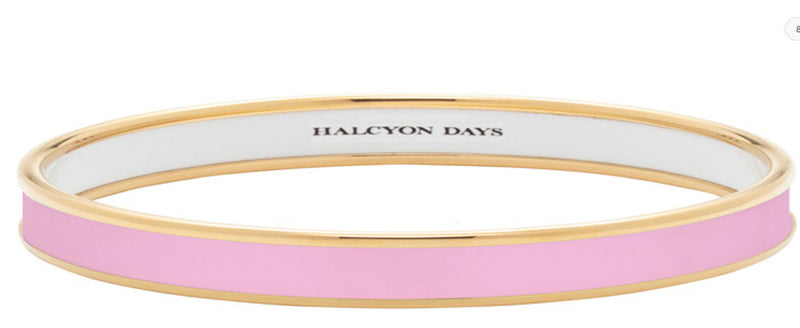 6mm Pale Pink & Gold Bangle Bracelet