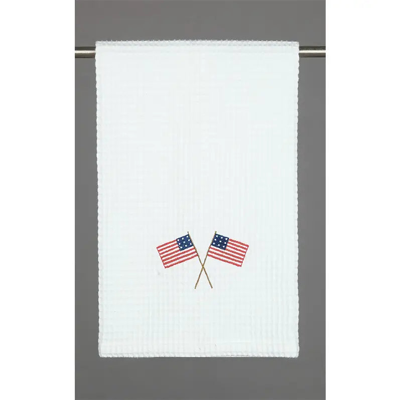 American Flag Embroidered Kitchen Towel