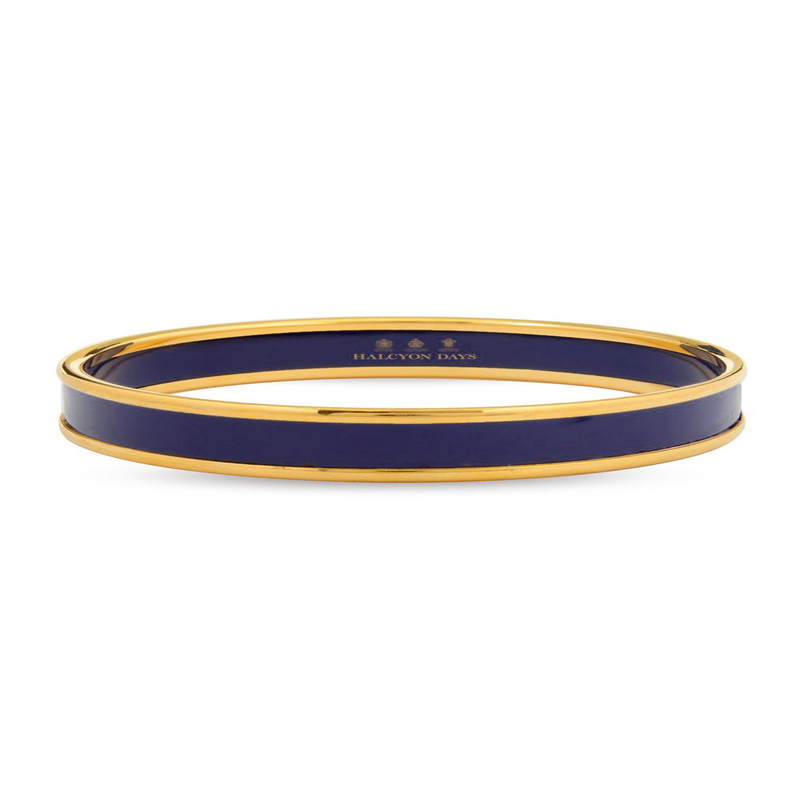 6mm Navy & Gold Bangle Bracelet