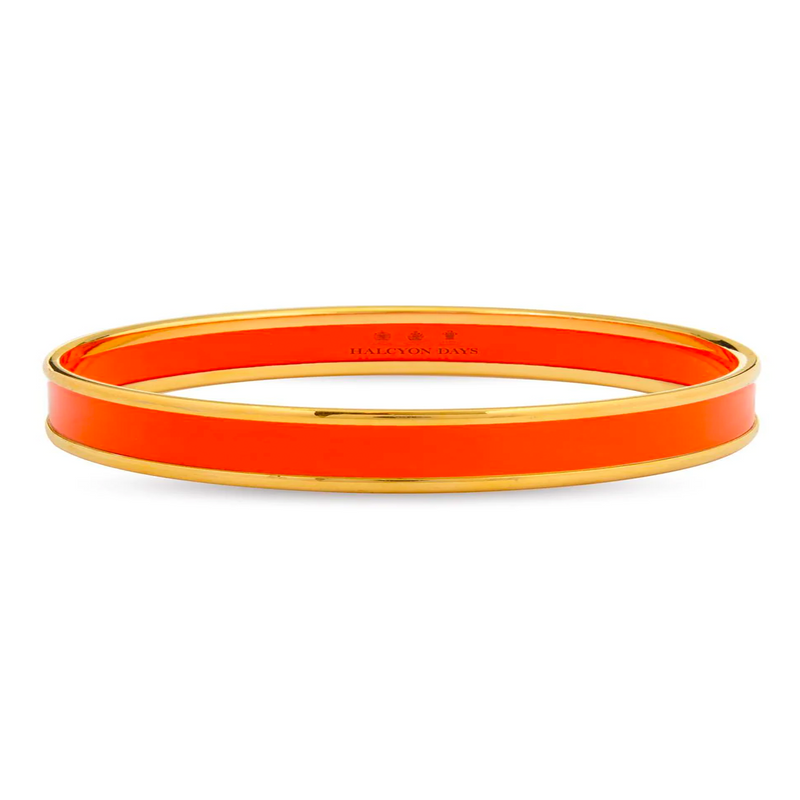 6mm Orange & Gold Bangle Bracelet