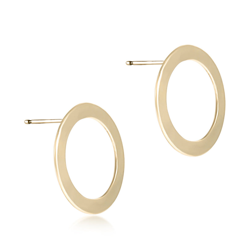 Basic Halo Stud Gold Earrings